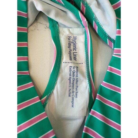 NWT Draper James Prep in your Step Green Pink Stripe Bikini Swimsuit Size Medium - Picture 4 of 10